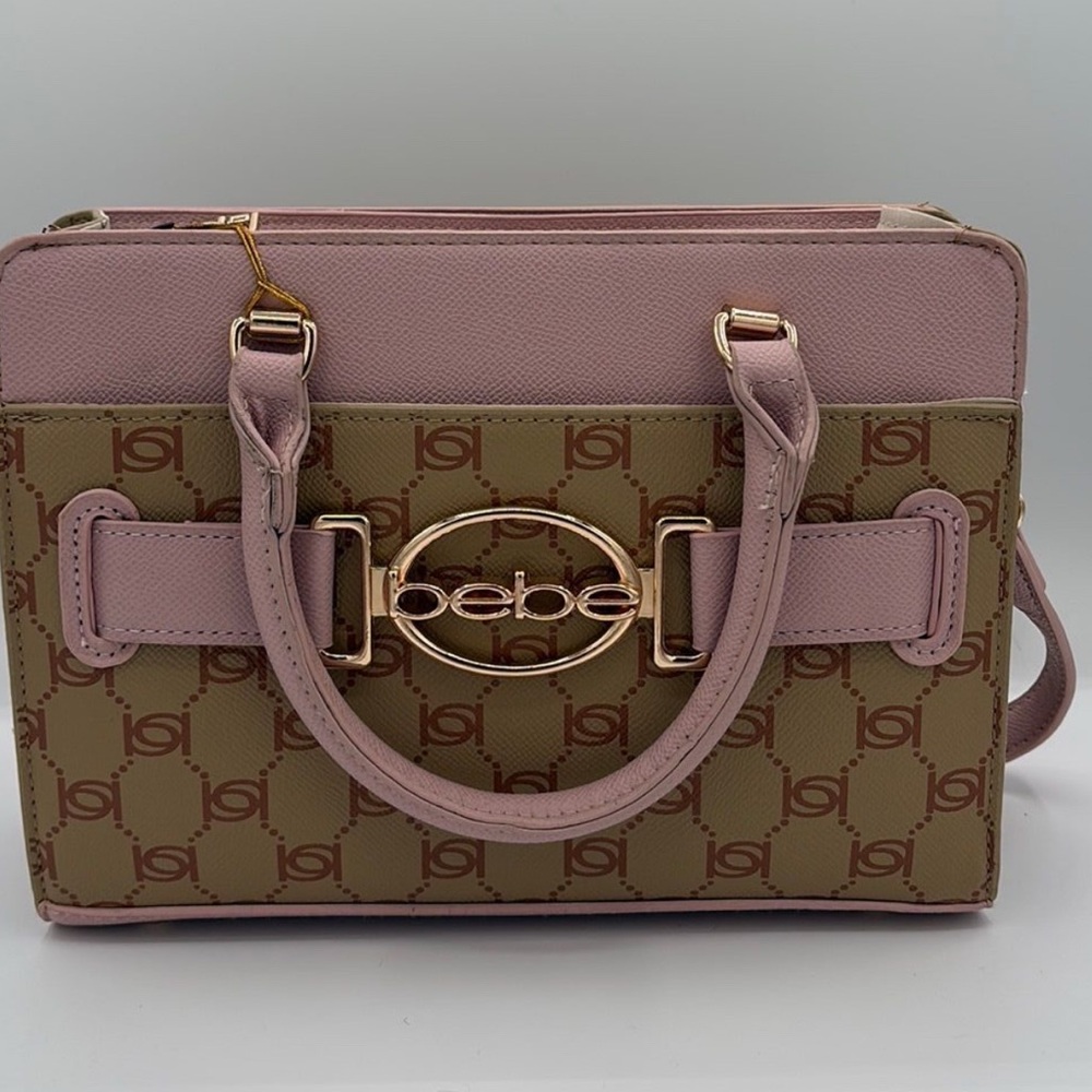 Bebe Pink and Tan Satchel